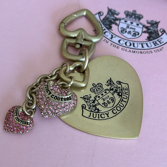 Vintage Juicy Couture keychain handbag charm vintage heart Scotty dog key fob - Picture 15 of 16